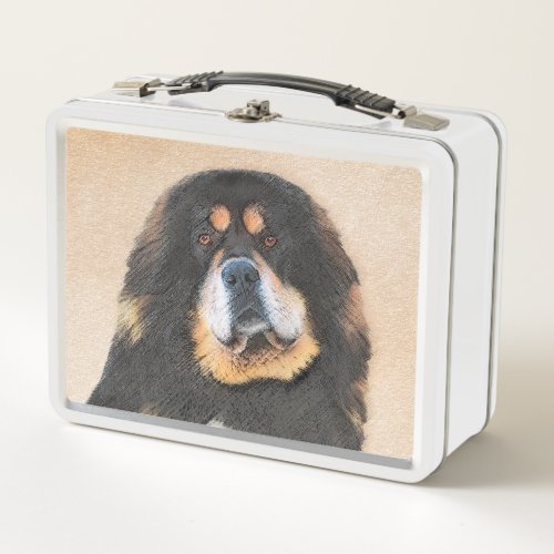 Tibetan Mastiff Painting _ Cute Original Dog Art Metal Lunch Box