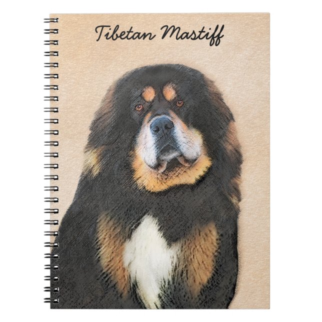 Tibetan Mastiff Painting - Cute Original Dog Art Notebook (Front)