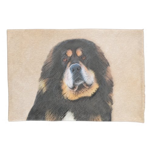 Tibetan Mastiff Painting _ Cute Original Dog Art Pillow Case