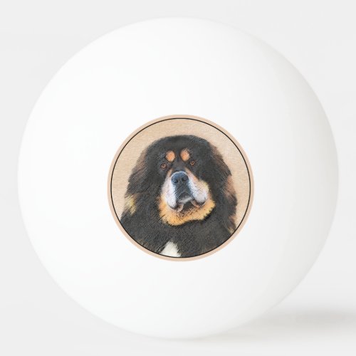 Tibetan Mastiff Painting _ Cute Original Dog Art Ping Pong Ball