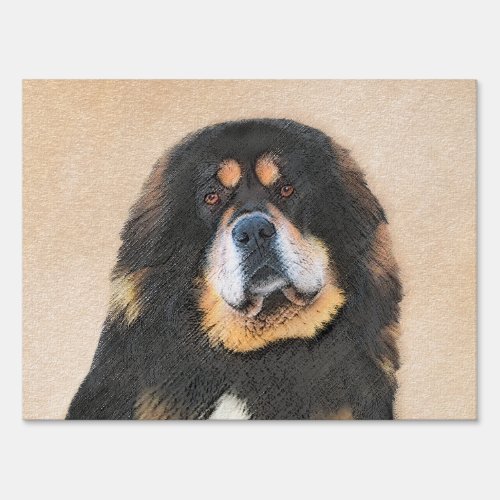 Tibetan Mastiff Painting _ Cute Original Dog Art Sign