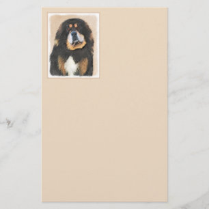 Tibetan Mastiff Painting - Cute Original Dog Art Stationery