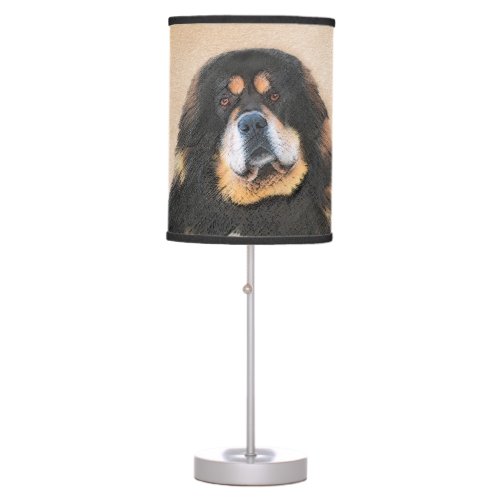 Tibetan Mastiff Painting _ Cute Original Dog Art Table Lamp