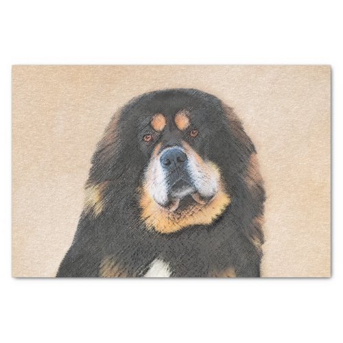 Tibetan Mastiff Painting _ Cute Original Dog Art Tissue Paper