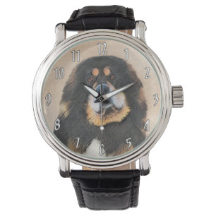 Tibetan Mastiff Painting - Cute Original Dog Art Watch