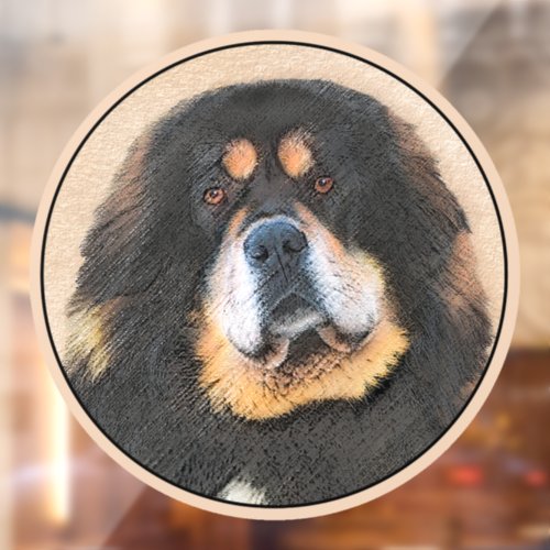 Tibetan Mastiff Painting _ Cute Original Dog Art Window Cling