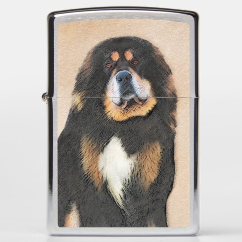 Tibetan Mastiff Painting _ Cute Original Dog Art Zippo Lighter