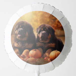 Tibetan Mastiff Puppy Autumn Delight Pumpkin Balloon