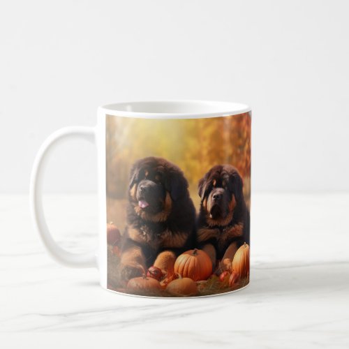 Tibetan Mastiff Puppy Autumn Delight Pumpkin  Coffee Mug