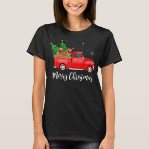 Tibetan Mastiff Red Truck Christmas Tree Xmas Dog  T-Shirt