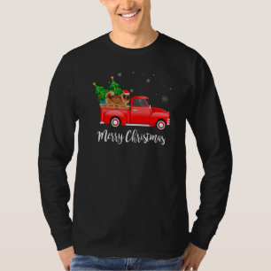 Tibetan Mastiff Red Truck Christmas Tree Xmas Dog T-Shirt