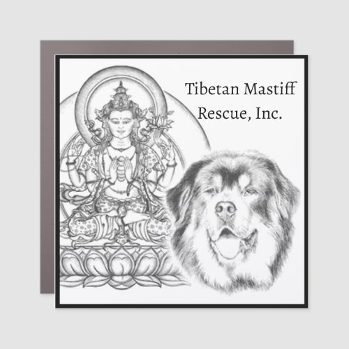 Tibetan Mastiff Rescue Logo Car Magnet 