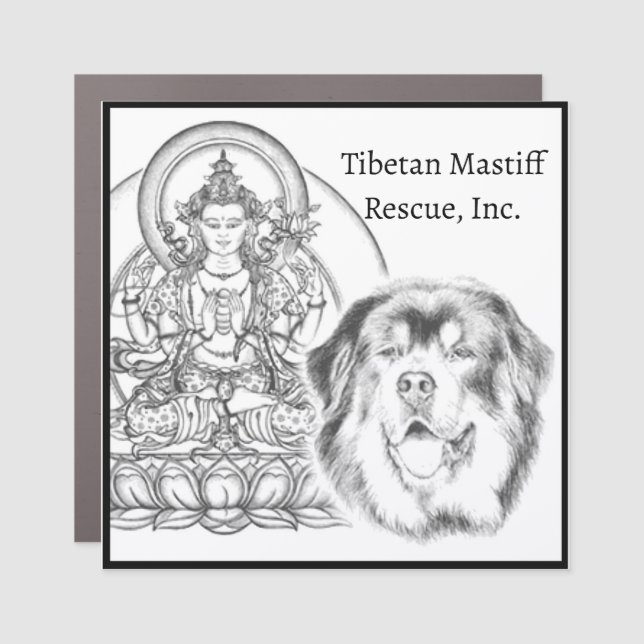 Tibetan Mastiff Rescue Logo Car Magnet  (Front)