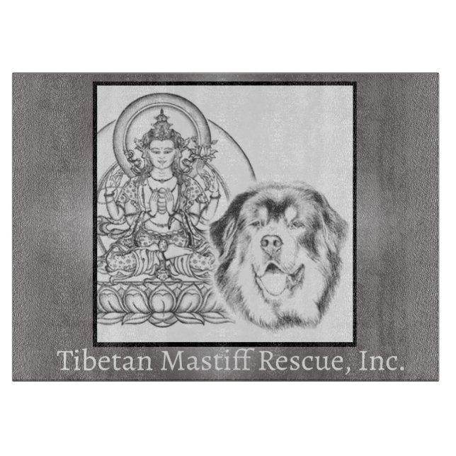 Tibetan Mastiff Rescue Logo Cutting Board (Front)