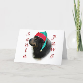 Tibetan Mastiff Santa Paws Holiday Card