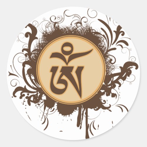 Tibetan Om Classic Round Sticker