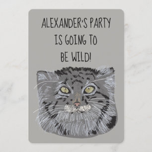 Tibetan Pallas Cat Wild Animals Party Invitation