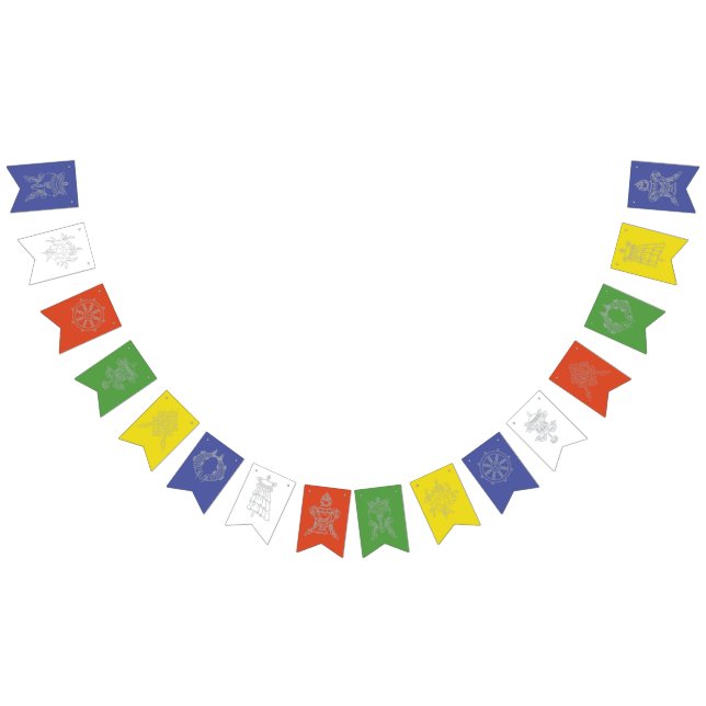 Tibetan Prayer Flag with Buddhist Symbols (All)