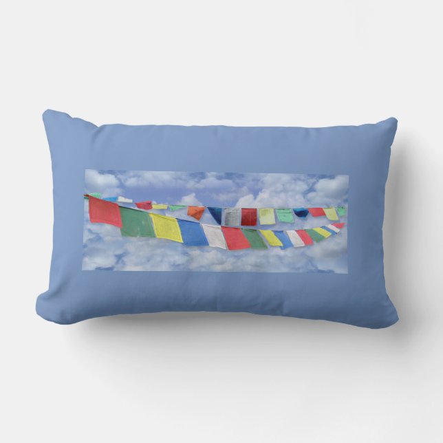 Tibetan Prayer Flags Lumbar Pillow (Front)