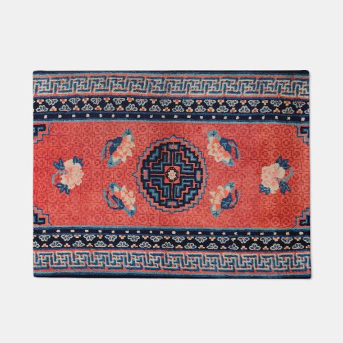 Tibetan Red Blue Tan  Doormat