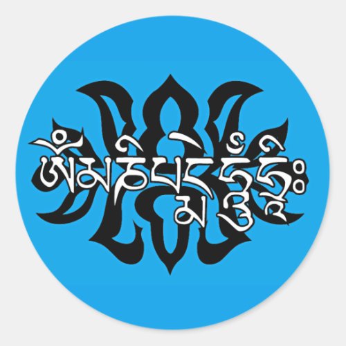 Tibetan Six True Word MantraOm Ma Ni Pad Me Hum Classic Round Sticker