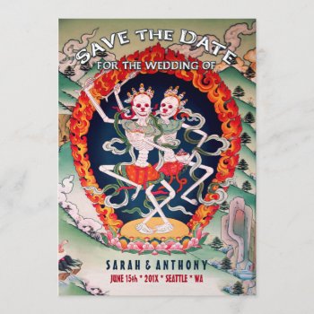 Tibetan Skeletons Dancing Save The Date by Anything_Goes at Zazzle