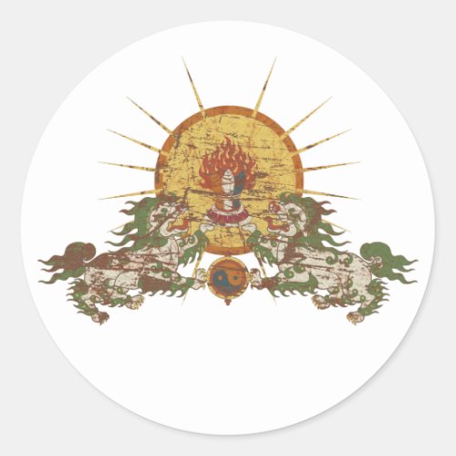 Tibetan Snow Lion Classic Round Sticker