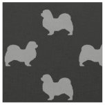Tibetan Spaniel Dog Breed Silhouettes Patterned Fabric