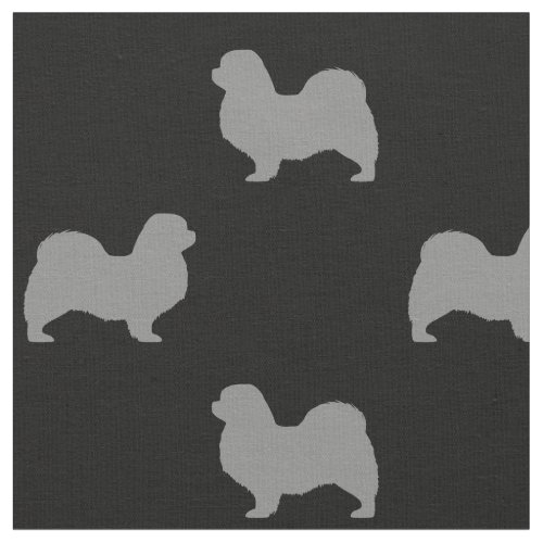 Tibetan Spaniel Dog Breed Silhouettes Patterned Fabric