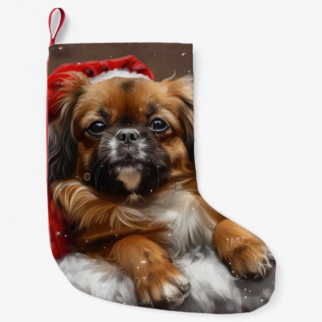 Tibetan Spaniel Dog Christmas Festive Small Christmas Stocking (Front)