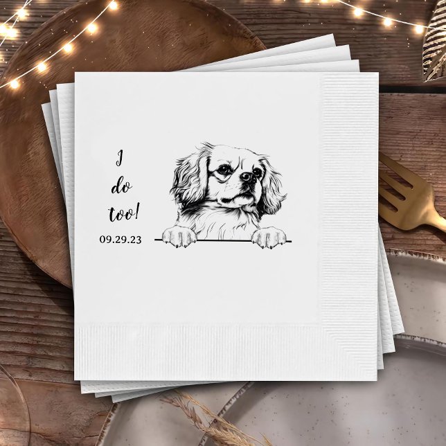 Tibetan Spaniel Dog Drawing Personalized I Do Too Napkins (Creator Uploaded)