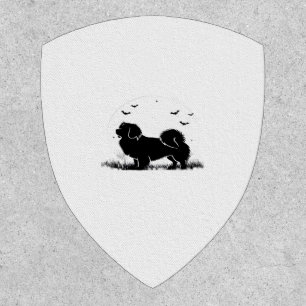 Tibetan Spaniel Dog � Halloween Moon Silhouette Ov Patch