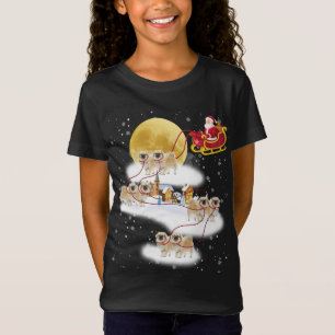 Tibetan Spaniel Dog Light Christmas Reindeer Tree T-Shirt