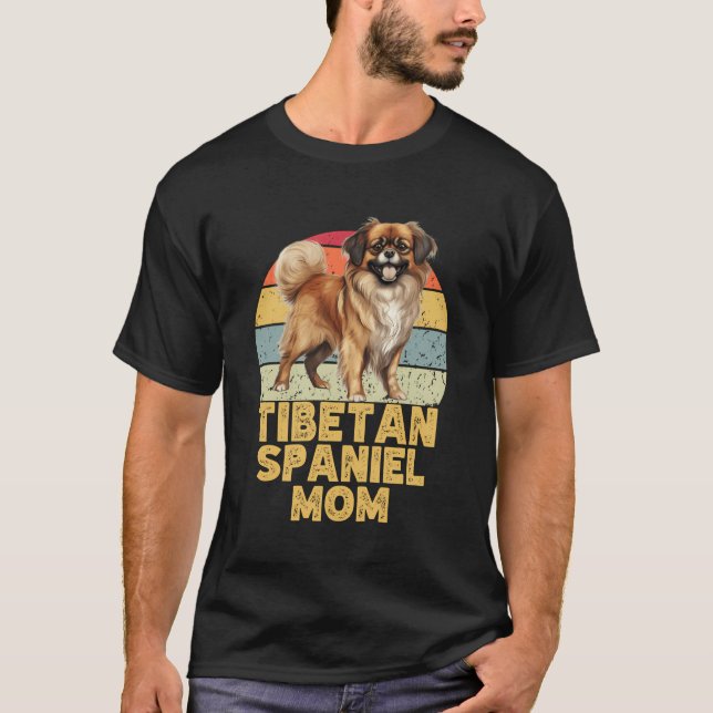 Tibetan Spaniel Dog Mom Retro Funny My Dogs Are My T-Shirt (Front)