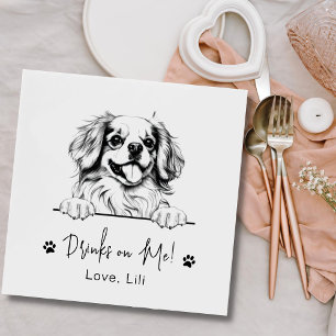 Tibetan Spaniel Dog Personalized Drinks On Me Napkins