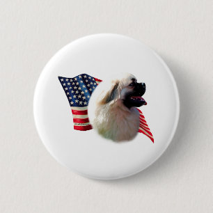 Tibetan Spaniel Flag Button