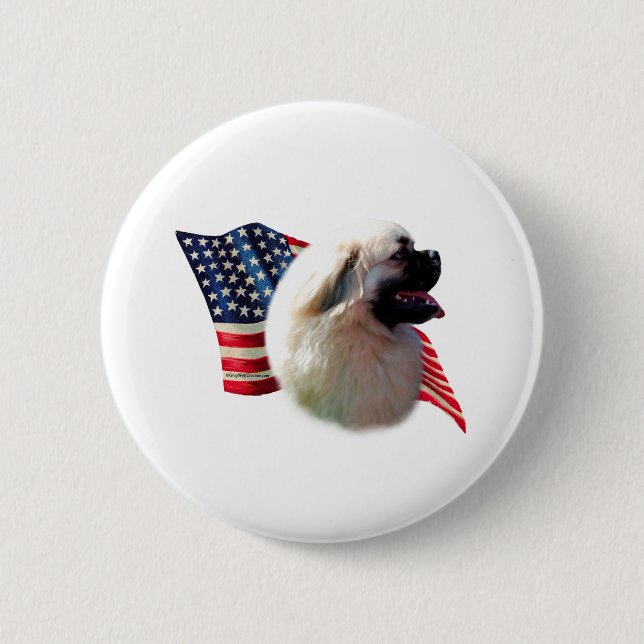 Tibetan Spaniel Flag Button (Front)
