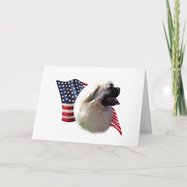 Tibetan Spaniel Flag Card (Front)