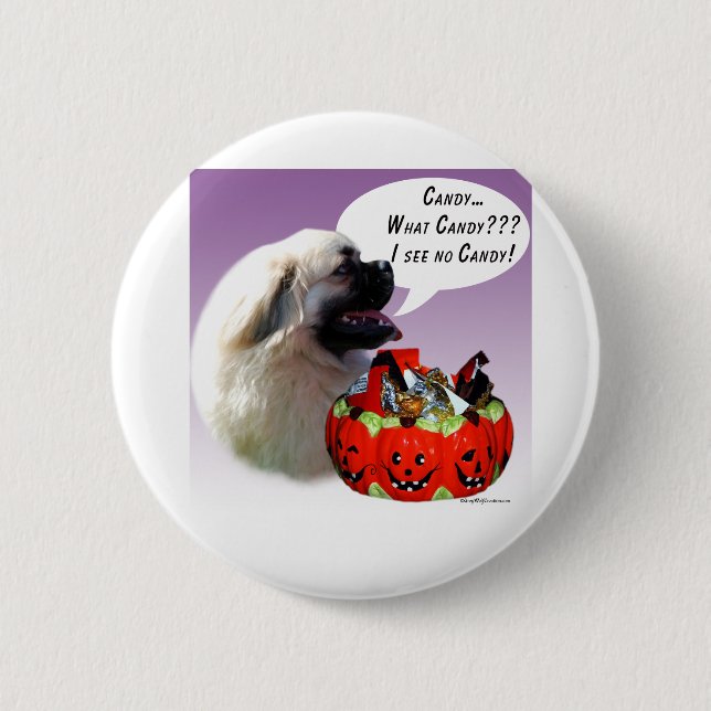 Tibetan Spaniel Halloween Candy Button (Front)