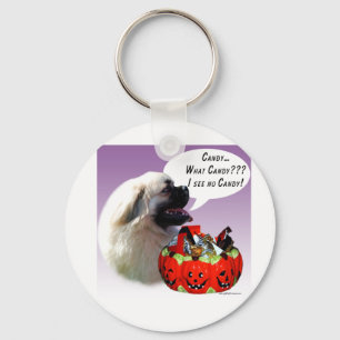 Tibetan Spaniel Halloween Candy Keychain