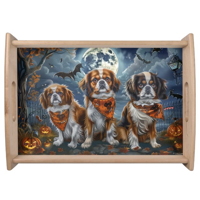 Tibetan Spaniel Halloween Spooky  Serving Tray (Front)