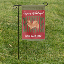 Tibetan Spaniel Holiday Garden Flag
