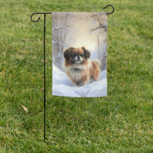 Tibetan Spaniel Let It Snow Christmas  Garden Flag