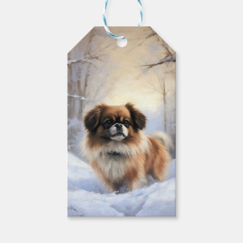 Tibetan Spaniel Let It Snow Christmas  Gift Tags