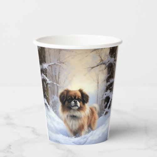 Tibetan Spaniel Let It Snow Christmas  Paper Cups