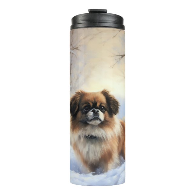 Tibetan Spaniel Let It Snow Christmas  Thermal Tumbler (Front)