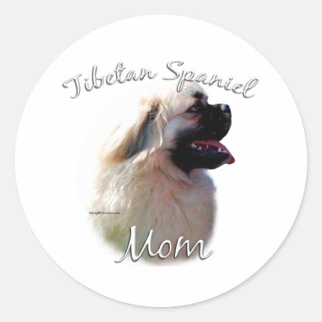 Tibetan Spaniel Mom 2 Classic Round Sticker (Front)