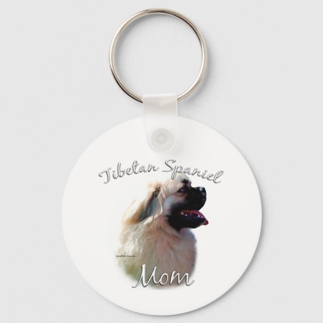 Tibetan Spaniel Mom 2 Keychain (Front)