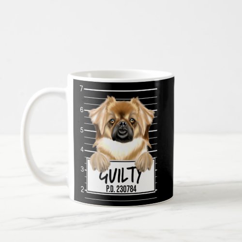 Tibetan Spaniel Mugshot Guilty Dog  Coffee Mug