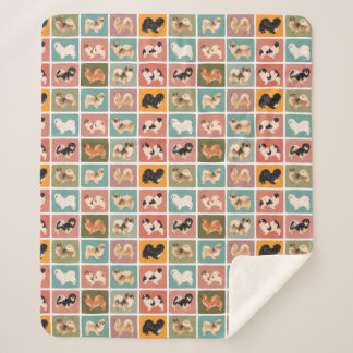 Tibetan Spaniel Multi Colored Sherpa Blanket